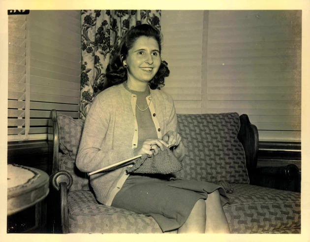 Student knitting